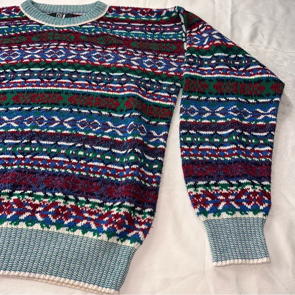 Vintage Grandpa Crewneck Sweater Large TSR USA Christmas Holiday Multicolor - Picture 6 of 9